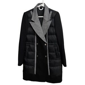Kit and Ace | AshFord Trench Puffer Coat Double Breasted Black Gray Women's